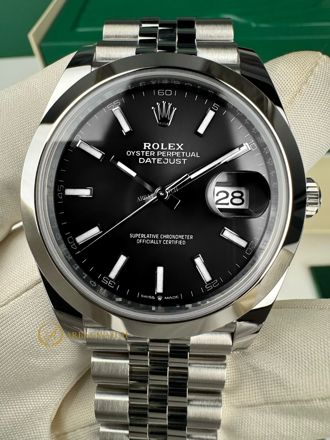Rolex Datejust 41 mm Oystersteel Bright Black Dial 126300 Jubilee - Швейцарские часы Rolex Datejust 41 mm Oystersteel Bright Black Dial 126300 Jubilee