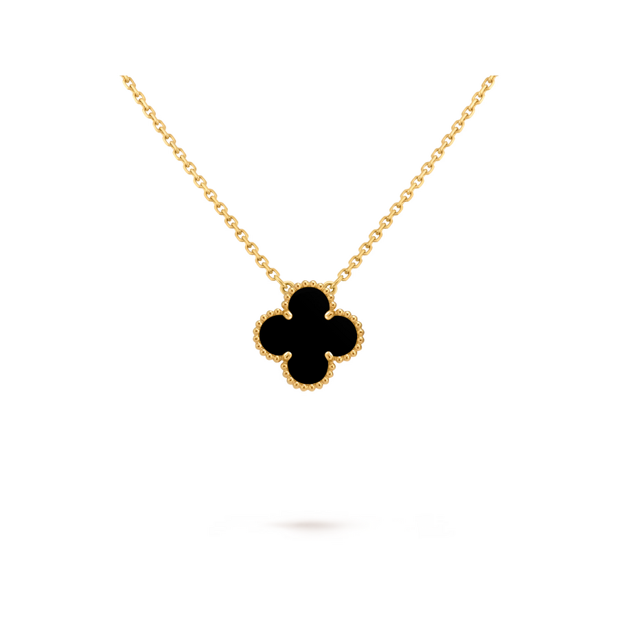 Подвеска Van Cleef & Arpels Vintage Alhambra Onyx Yellow Gold