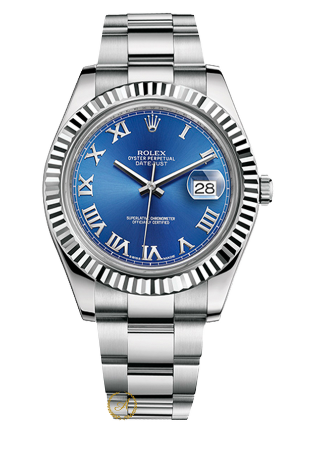 Rolex Datejust «Azzurro» 41 mm White Rolesor Bright Blue Dial 116334