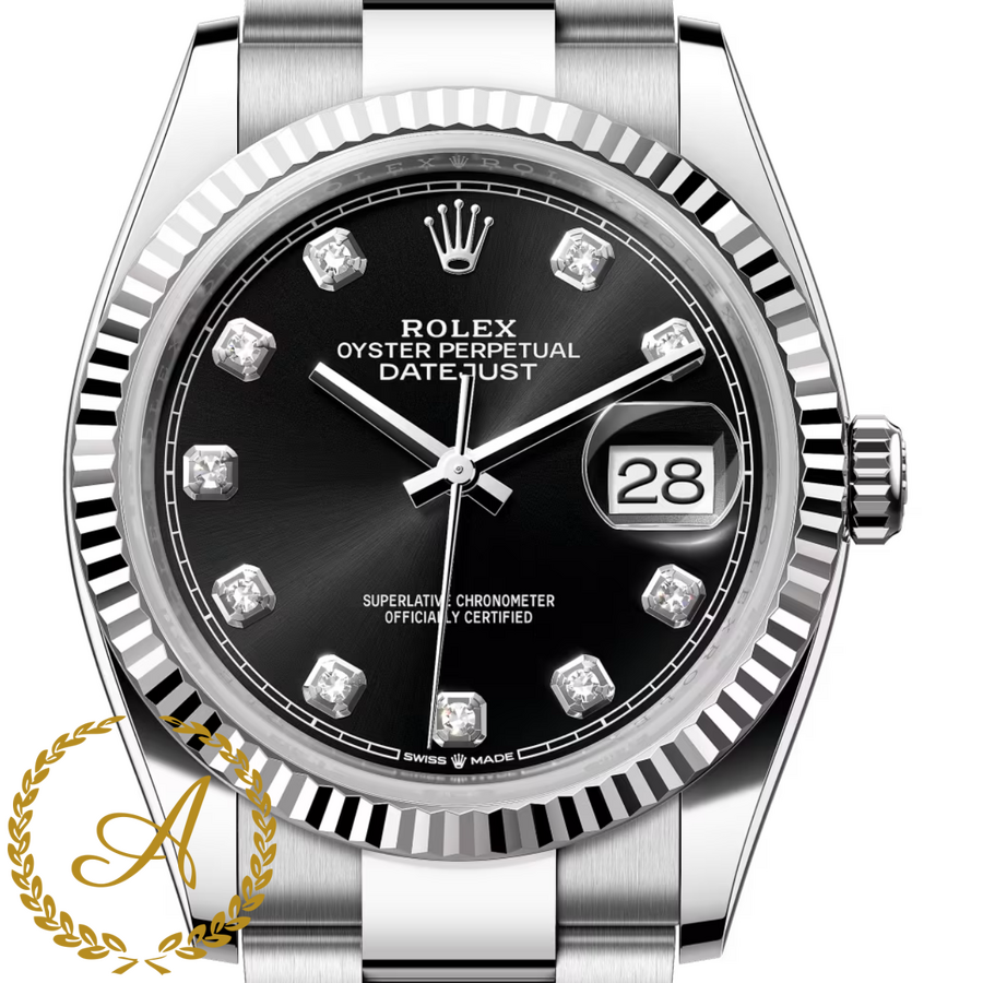 Rolex Datejust 36 mm 126234 Black Diamonds Dial White Rolesor - Швейцарские часы Rolex Datejust 36 mm 126234 Black Diamonds Dial White Rolesor