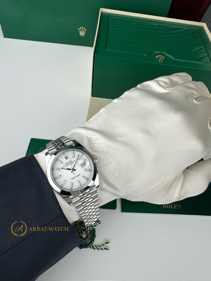Rolex Datejust 41 mm 126300 White Dial Jubilee - Швейцарские часы Rolex Datejust 41 mm 126300 White Dial Jubilee