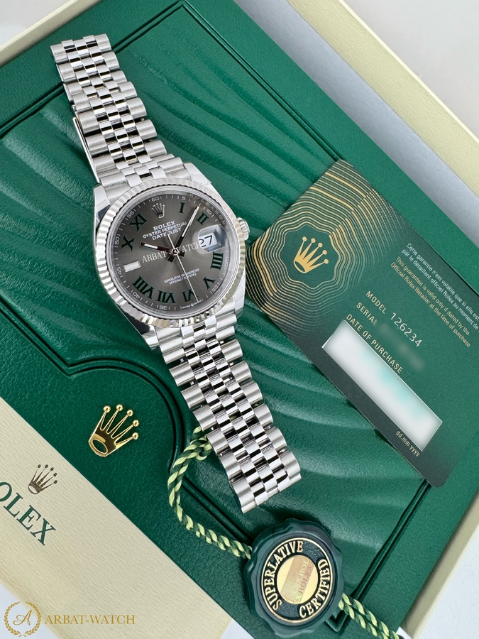 Rolex Datejust 36 mm 126234 Wimbledon Rolesor Jubilee - Швейцарские часы Rolex Datejust 36 mm 126234 Wimbledon Rolesor Jubilee