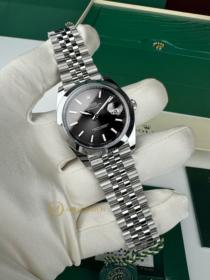 Rolex Datejust 41 mm Oystersteel Bright Black Dial 126300 Jubilee - Швейцарские часы Rolex Datejust 41 mm Oystersteel Bright Black Dial 126300 Jubilee
