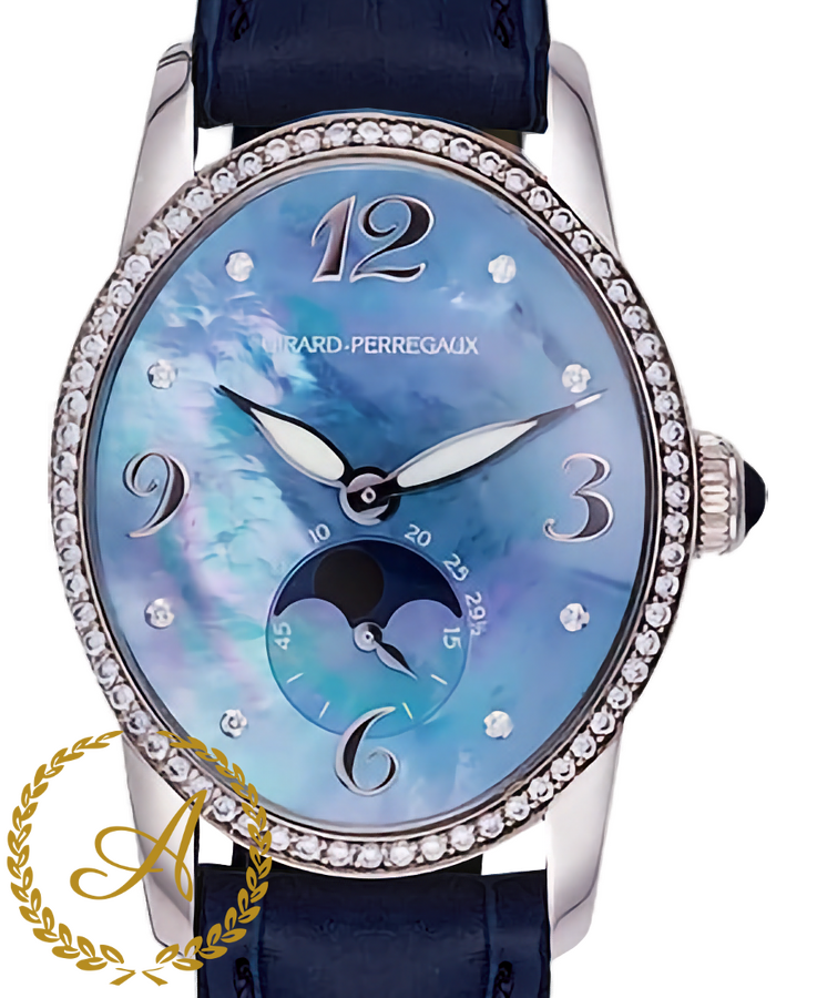 Girard Perregaux Cat`s Eye Moon Phases White Gold Diamonds 30 х 35 мм 80490