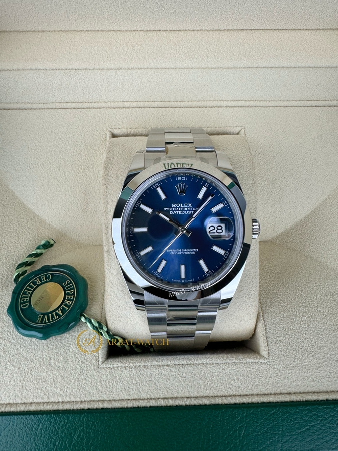 Rolex Datejust 41 mm Oystersteel Bright Blue Dial 126300