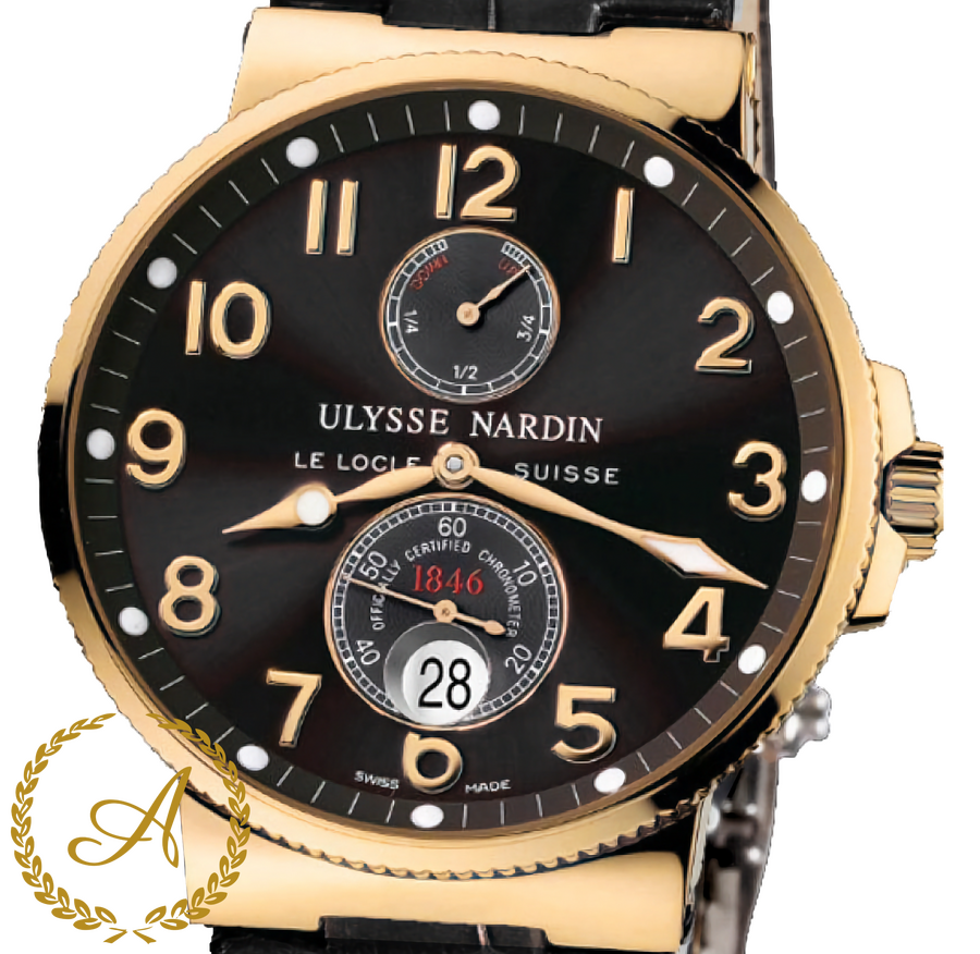 Ulysse Nardin Maxi Marine Chronometer Yellow Gold Black Dial 41 mm 266-66 - Швейцарские часы Ulysse Nardin Maxi Marine Chronometer Yellow Gold Black Dial 41 mm 266-66