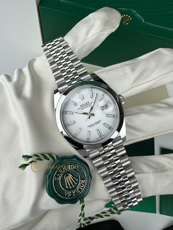 Rolex Datejust 41 mm 126300 White Dial Jubilee - Швейцарские часы Rolex Datejust 41 mm 126300 White Dial Jubilee