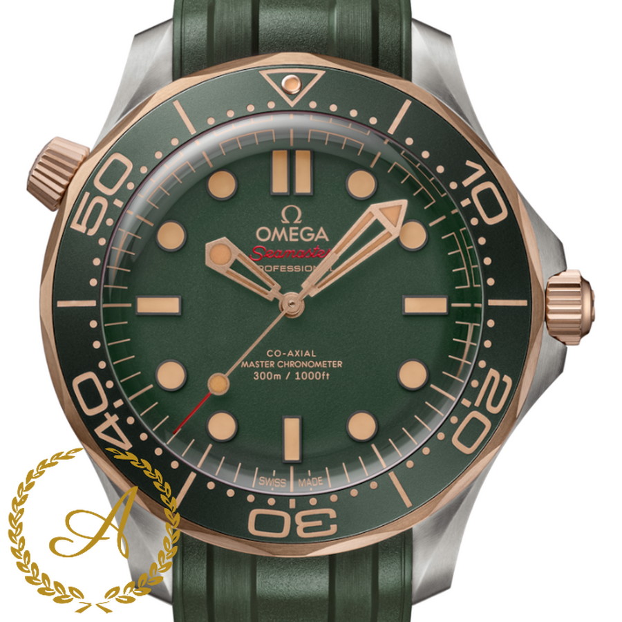Omega Seamaster Diver 300 M Co-Axial Master Chronometer Titan/Bronze Gold Green Dial 42 mm 