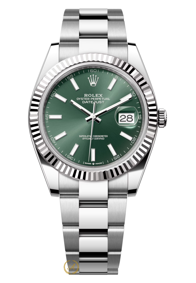 Rolex Datejust 41 mm White Rolesor Mint Green Dial 126334 