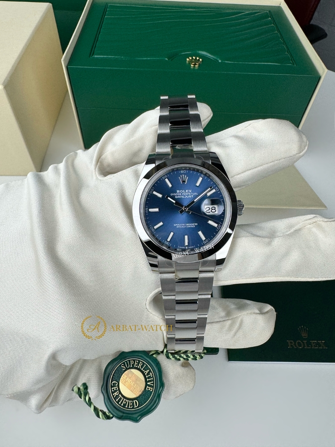 Rolex Datejust 41 mm Oystersteel Bright Blue Dial 126300