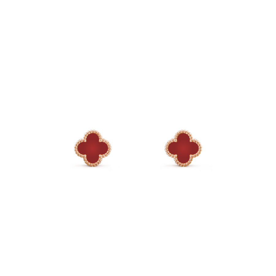 Пуссеты Van Cleef & Arpels Sweet Alhambra Carnelian Rose Gold