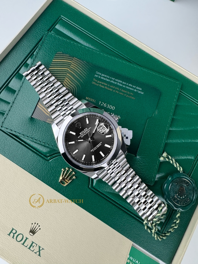 Rolex Datejust 41 mm Oystersteel Bright Black Dial 126300 Jubilee - Швейцарские часы Rolex Datejust 41 mm Oystersteel Bright Black Dial 126300 Jubilee