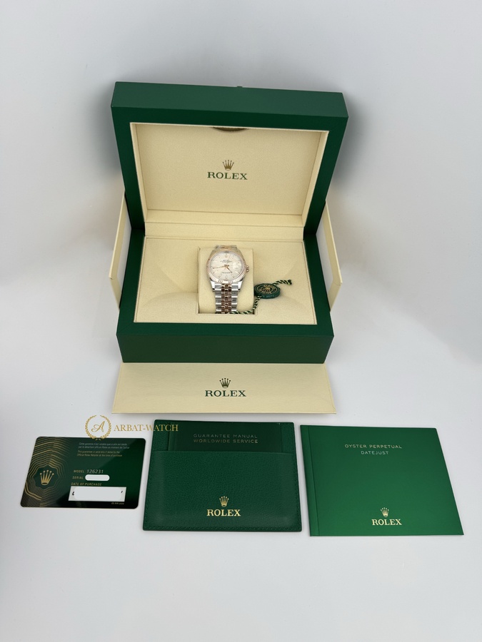 Rolex Datejust 36 mm 126231 Silver Decor Dial Everose Rolesor Jubilee - Швейцарские часы Rolex Datejust 36 mm 126231 Silver Decor Dial Everose Rolesor Jubilee