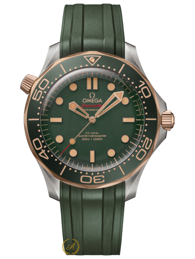 Omega Seamaster Diver 300 M Co-Axial Master Chronometer Titan/Bronze Gold Green Dial 42 mm 