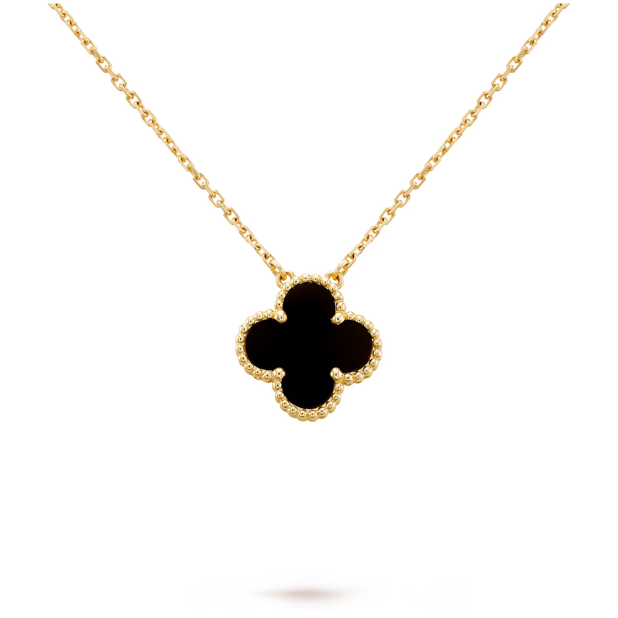 Подвеска Van Cleef & Arpels Vintage Alhambra Onyx Yellow Gold