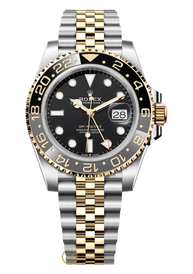 Rolex GMT-Master II 40 mm Yellow Rolesor Black Dial 126713GRNR Jubilee