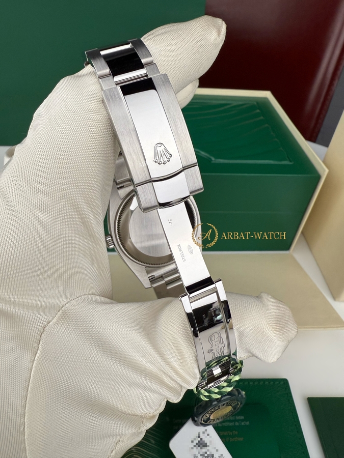 Rolex Oyster Perpetual Date Silver Arabic Diamonds Dial White Rolesor 34 mm 115234