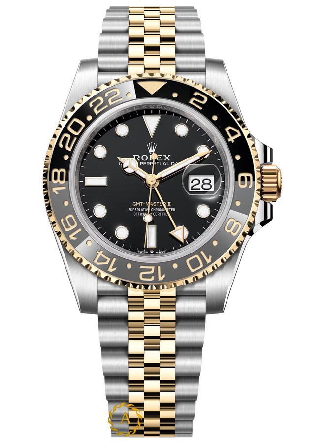 Rolex GMT-Master II 40 mm Yellow Rolesor Black Dial 126713GRNR Jubilee