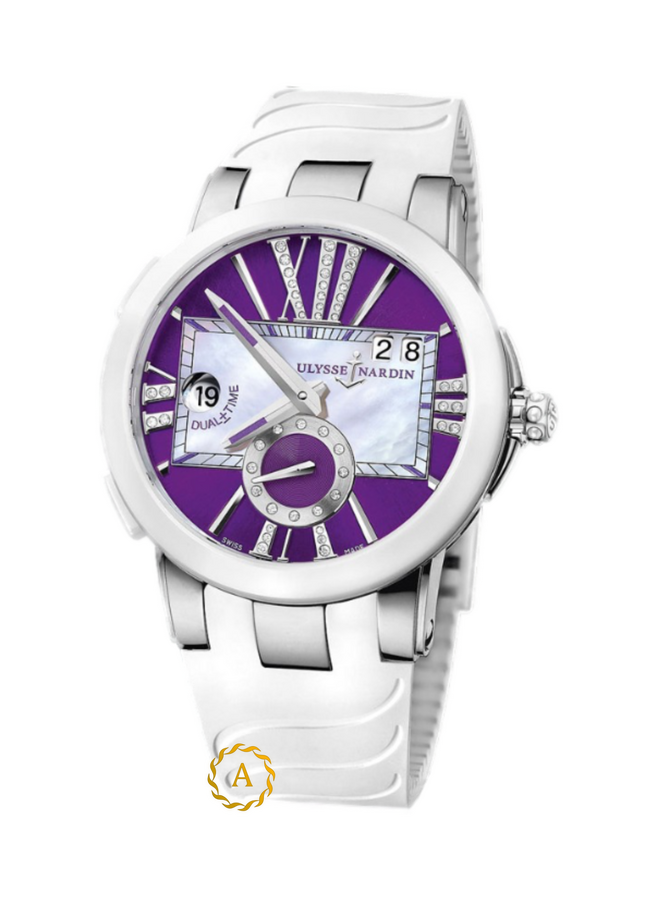 Ulysse Nardin Executive Dual Time Lady Purple Diamonds Dial 40 mm 243-10