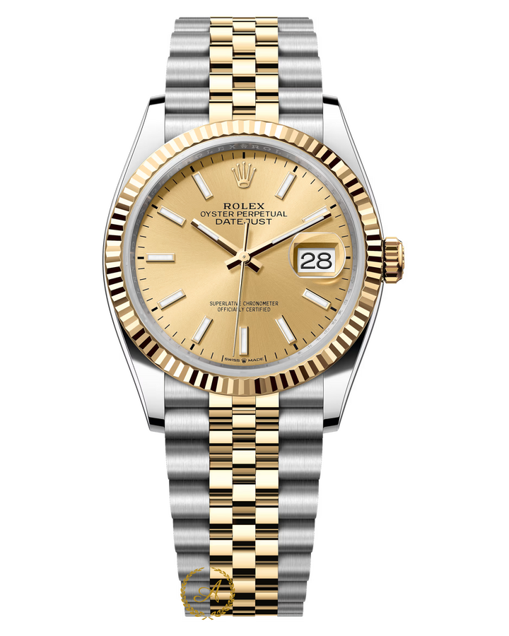 Rolex Datejust 36 mm Champagne Yellow Rolesor 126233 Jubilee