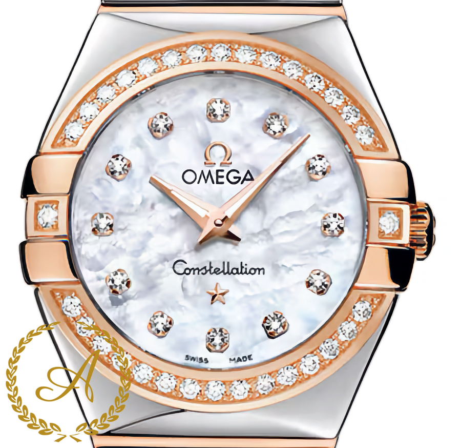 Omega Constellation Quartz Steel/Rose Gold Diamonds 27 mm