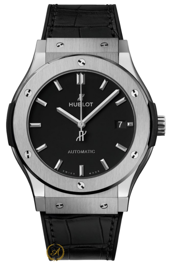 Hublot Classic Fusion Titanium Black 45 mm Alligator Leather 511.NX.1171.LR