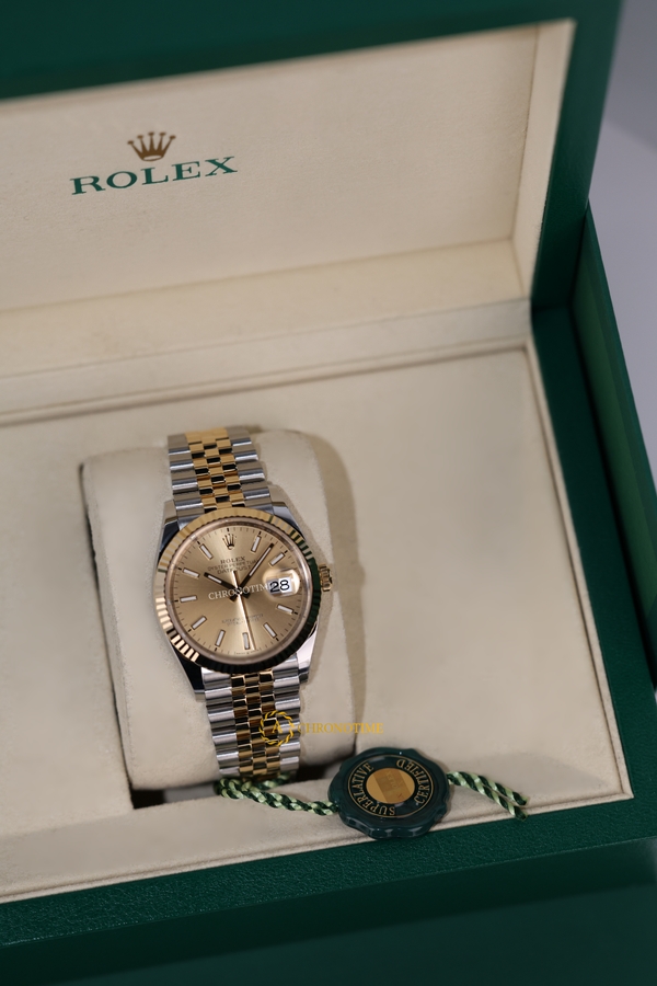 Rolex Datejust 36 mm Champagne Dial Yellow Rolesor 126233 Jubilee - Швейцарские часы Rolex Datejust 36 mm Champagne Dial Yellow Rolesor 126233 Jubilee