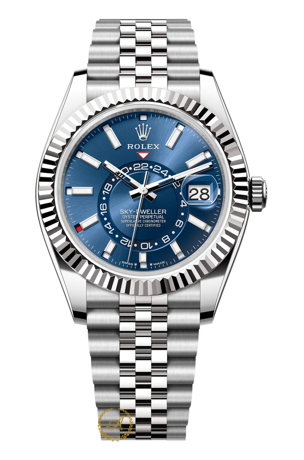 Rolex • Sky-Dweller 42 mm 336934 White Rolesor Blue Dial Jubilee - Швейцарские часы Rolex • Sky-Dweller 42 mm 336934 White Rolesor Blue Dial Jubilee