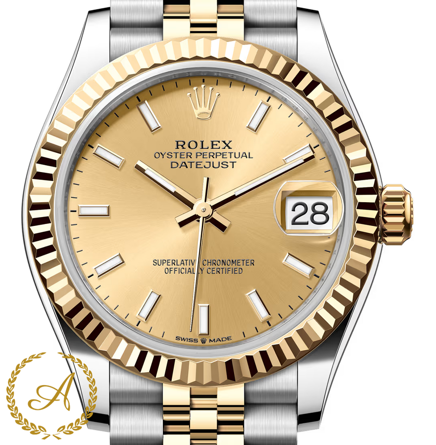 Rolex Datejust 31 mm Yellow Rolesor Champagne Dial 278273 Jubilee