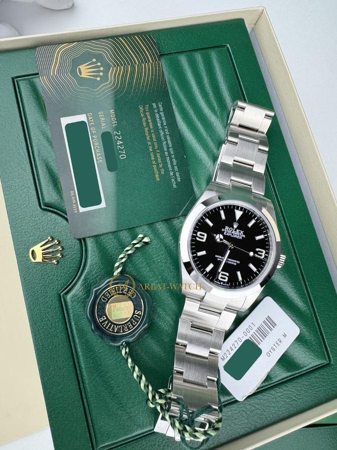 Rolex Explorer 40 mm Oystersteel Black Dial 224270