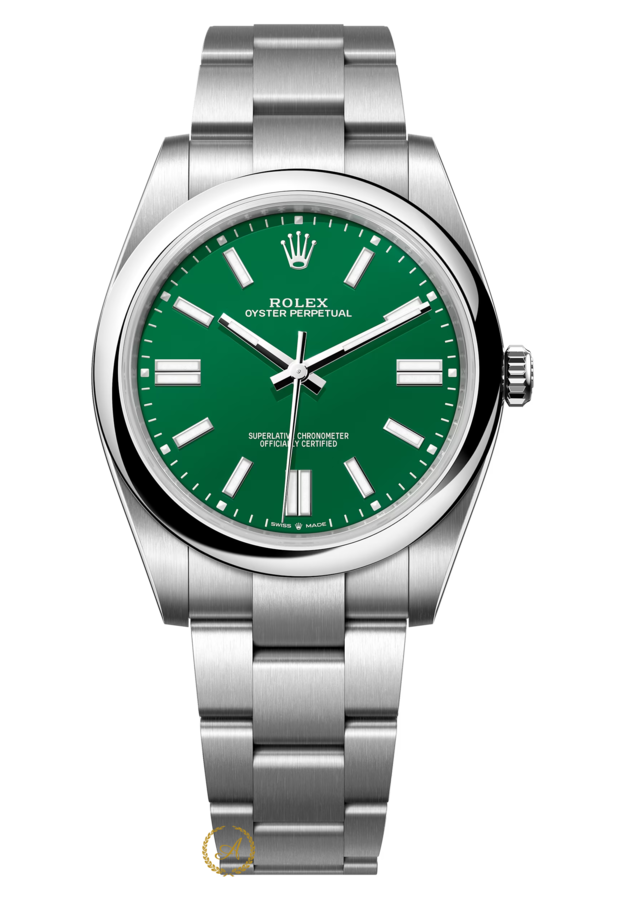 Rolex Oyster Perpetual 41 mm Oystersteel Green Dial 124300 