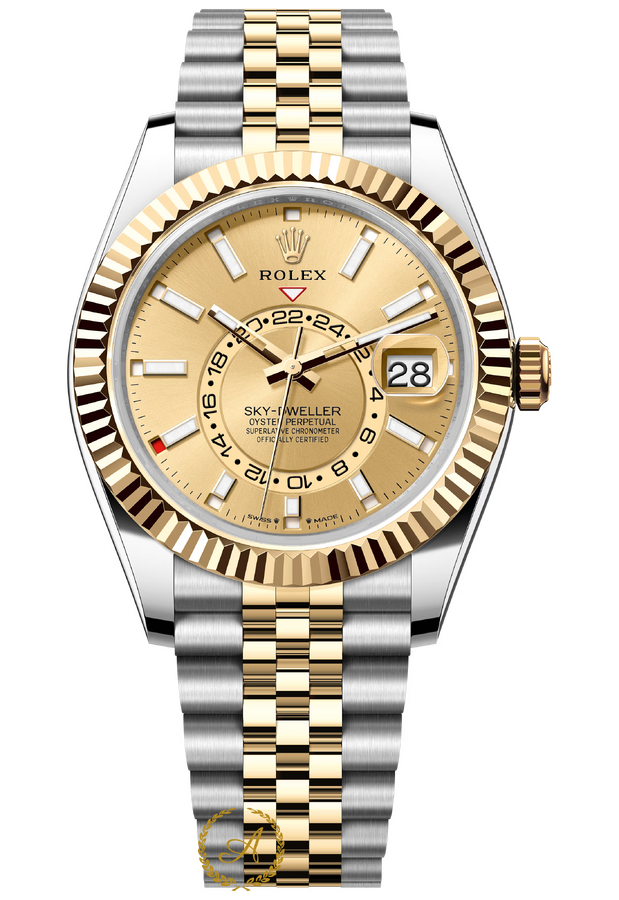 Rolex Sky-Dweller 42 mm 336933 Yellow Rolesor Champagne Dial Jubilee