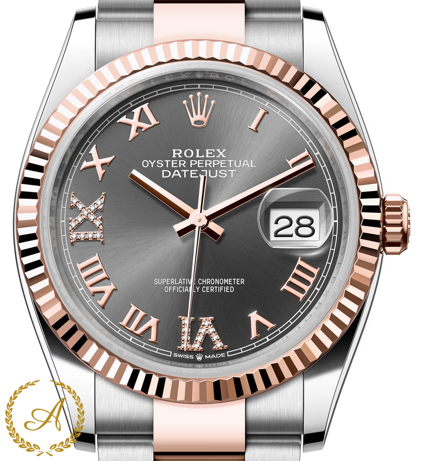 Rolex Datejust 36 mm 126231 Grey Dial Everose Rolesor