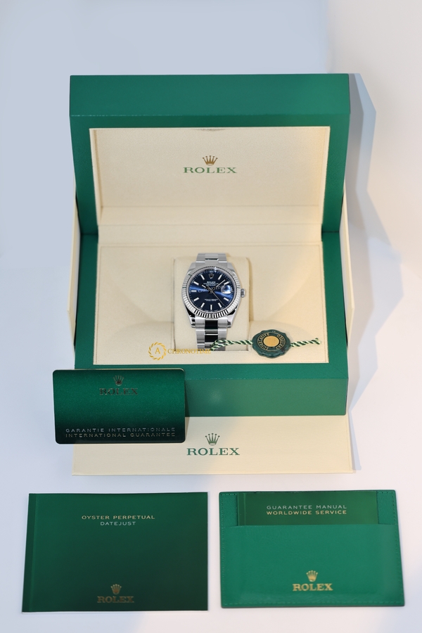 Часы Rolex Datejust 41 мм White Rolesor Bright Blue Dial 126334 