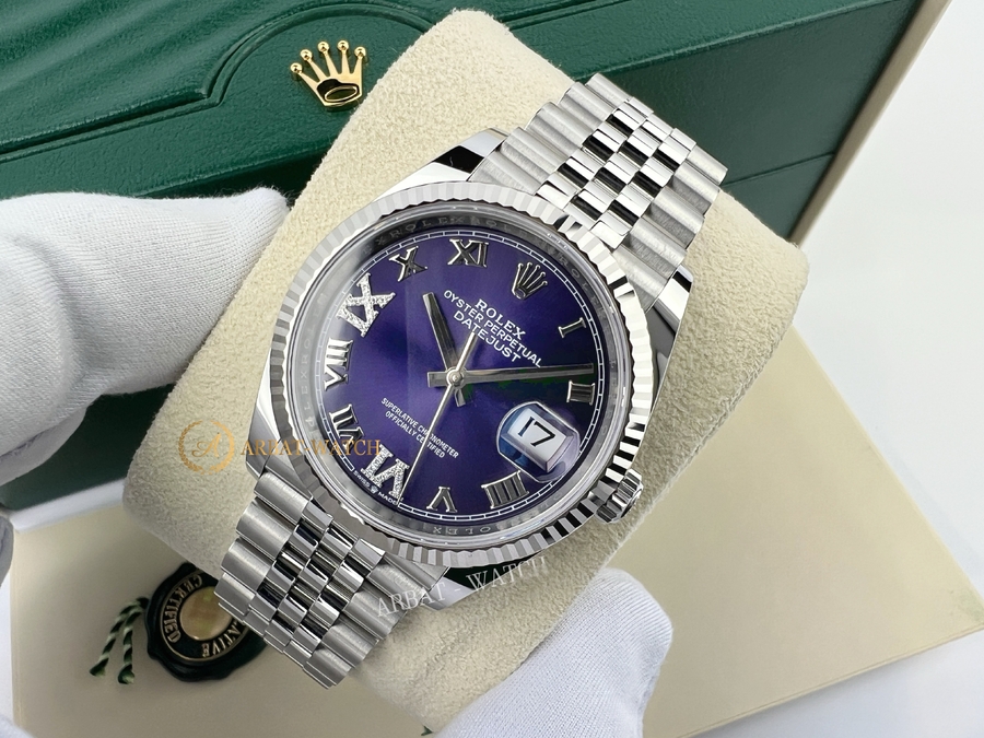 Rolex Datejust 36 mm Aubergine Dial Diamonds 126234 Jubilee