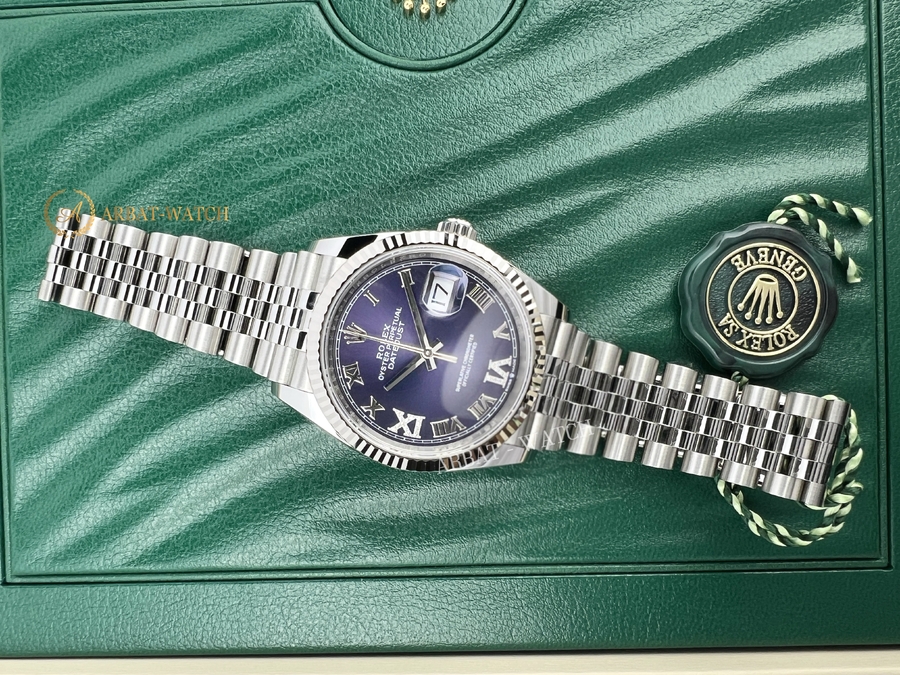 Rolex Datejust 36 mm Aubergine Dial Diamonds 126234 Jubilee