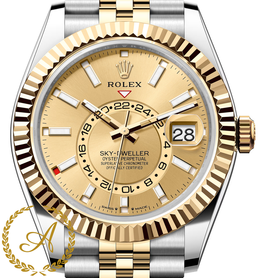 Rolex Sky-Dweller 42 mm 336933 Yellow Rolesor Champagne Dial Jubilee