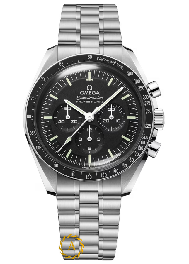 Omega Speedmaster Moonwatch Professional Stainless Steel Black Dial Chronograph 42 mm