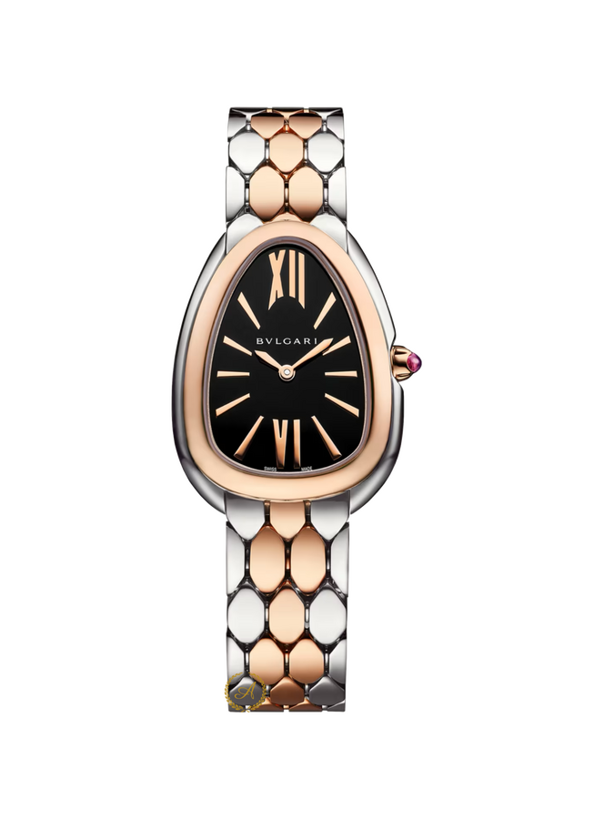 Bvlgari Serpenti Seduttori Black Dial Steel/Rose Gold 33 mm 103959
