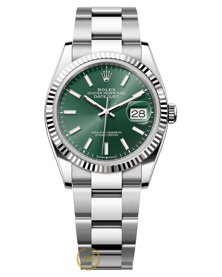 Rolex Datejust 36 мм White Rolesor Mint Green Dial 126234 
