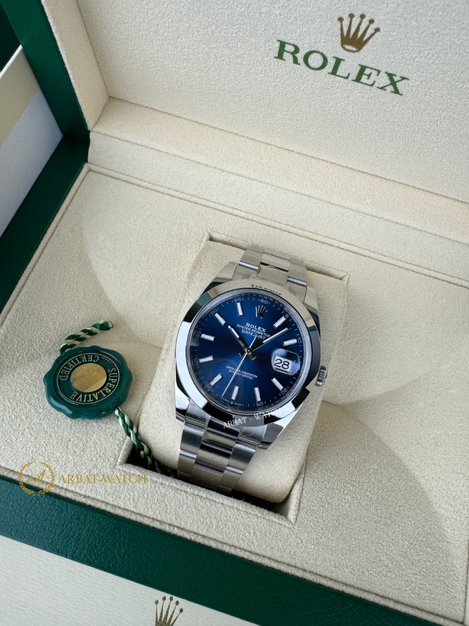 Rolex Datejust 41 mm Oystersteel Bright Blue Dial 126300
