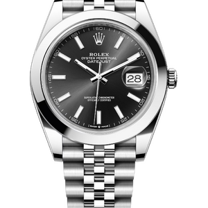 Rolex Datejust 41 mm Oystersteel Bright Black Dial 126300 Jubilee