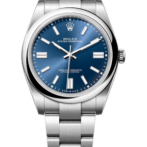 Rolex Oyster Perpetual 41 mm Oystersteel Bright Blue Dial 124300
