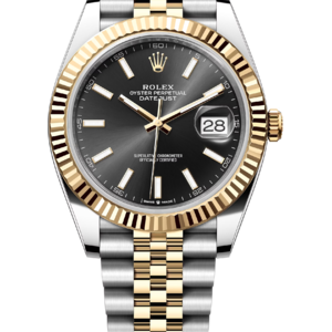 Rolex Datejust 41 mm Yellow Rolesor Bright Black Dial 126333 Jubilee