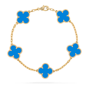 Браслет Van Cleef & Arpels Vintage Alhambra Agate Yellow Gold 5 мотивов