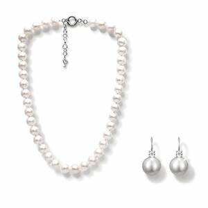 Комплект MERCURY «Pearls»: Колье и Серьги White Gold & Diamonds