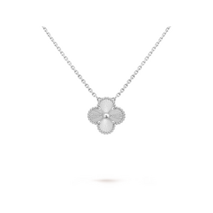 Подвеска Van Cleef & Arpels Vintage Alhambra Guilloche Rhodium White Gold