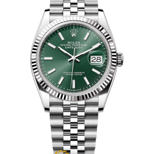 Rolex Datejust 36 мм White Rolesor Mint Green Dial 126234 Jubilee