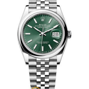 Rolex Datejust 36 mm Oystersteel Mint Green Dial 126200 Jubilee