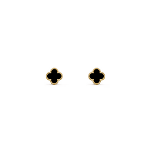 Пуссеты Van Cleef & Arpels Sweet Alhambra Onyx Yellow Gold